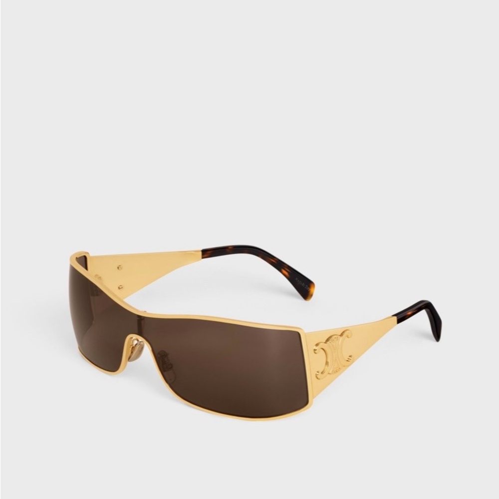 Celine Triomphe Metal Racer Sunglasses in Gold Metal